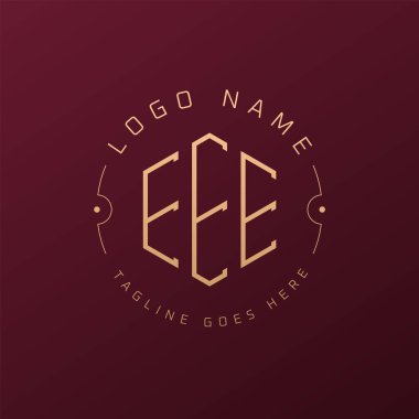 Lüks EEE Logo Tasarımı, Zarif Harf EEE Monogram Logosu. Minimalist Çokgen EEE Logo Tasarım Şablonu