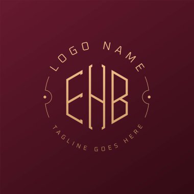 Lüks EHB Logo Tasarımı, Zarif Harf EHB Monogram Logosu. Minimalist Çokgen EHB Logo Tasarım Şablonu