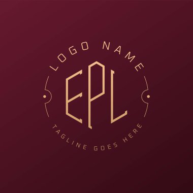 Lüks EPL Logo Tasarımı, Zarif Harf EPL Monogram Logosu. Minimalist Çokgen EPL Logo Tasarım Şablonu