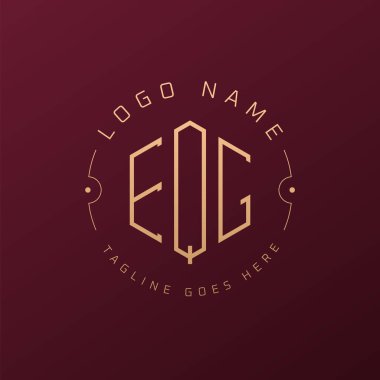 Lüks EQG Logo Tasarımı, Zarif Harf EQG Monogram Logosu. Minimalist Çokgen EQG Logo Tasarım Şablonu