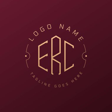 Luxury ERC Logo Design, Elegant Letter ERC Monogram Logo. Minimalist Polygon ERC Logo Design Template clipart