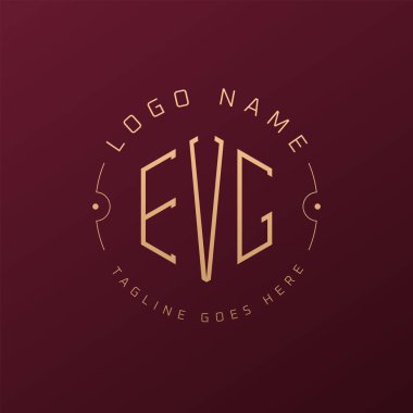 Luxury EVG Logo Design, Elegant Letter EVG Monogram Logo. Minimalist Polygon EVG Logo Design Template clipart