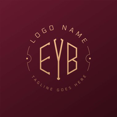 Lüks EYB Logo Tasarımı, Zarif Harf EYB Monogram Logosu. Minimalist Çokgen EYB Logo Tasarım Şablonu