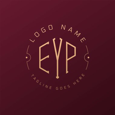 Lüks EYP Logo Tasarımı, Zarif Harf EYP Monogram Logosu. Minimalist Çokgen EYP Logo Tasarım Şablonu