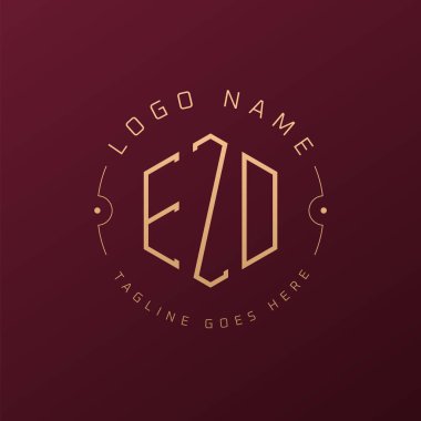 Lüks EZD Logo Tasarımı, Zarif Harf EZD Monogram Logosu. Minimalist Çokgen EZD Logo Tasarım Şablonu