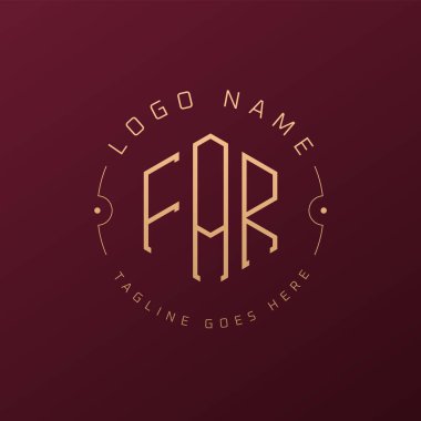 Lüks FAR Logo Tasarımı, Zarif Harf FAR Monogram Logosu. Minimalist Çokgen FAR Logo Tasarım Şablonu