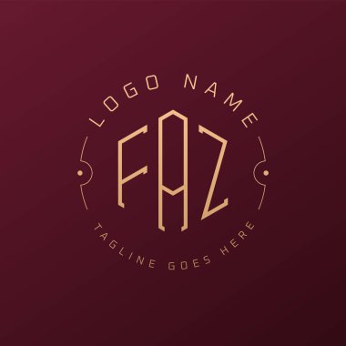 Lüks FAZ Logo Tasarımı, Zarif Mektup FAZ Monogram Logosu. Minimalist Çokgen FAZ Logo Tasarım Şablonu