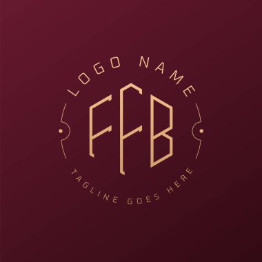 Lüks FFB Logo Tasarımı, Zarif Harf FFB Monogram Logosu. Minimalist Çokgen FFB Logo Tasarım Şablonu