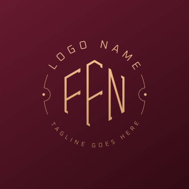 Lüks FFN Logo Tasarımı, Zarif Harf FFN Monogram Logosu. Minimalist Çokgen FFN Logo Tasarım Şablonu