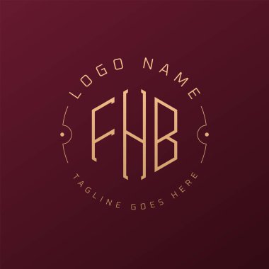 Luxury FHB Logo Design, Elegant Letter FHB Monogram Logo. Minimalist Polygon FHB Logo Design Template clipart