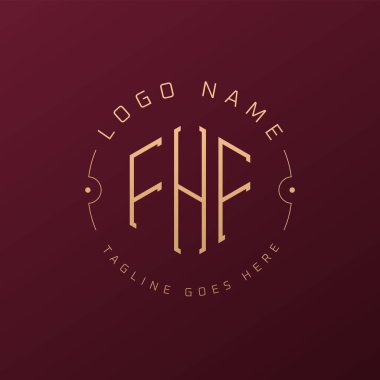 Lüks FHF Logo Tasarımı, Zarif Harf FHF Monogram Logosu. Minimalist Çokgen FHF Logo Tasarım Şablonu