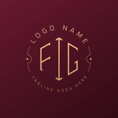 Lüks FIG Logo Tasarımı, Zarif Mektup FIG Monogram Logosu. Minimalist Çokgen FIG Logo Tasarım Şablonu