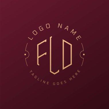 Lüks FLD Logo Tasarımı, Zarif Harf FLD Monogram Logosu. Minimalist Çokgen Düz Logo Tasarım Şablonu