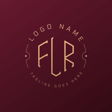 Lüks FLR Logo Tasarımı, Zarif Harf FLR Monogram Logosu. Minimalist Çokgen FLR Logo Tasarım Şablonu