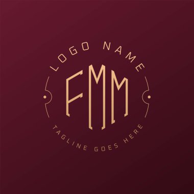 Lüks FMM Logo Tasarımı, Zarif Harf FMM Monogram Logosu. Minimalist Çokgen FMM Logo Tasarım Şablonu