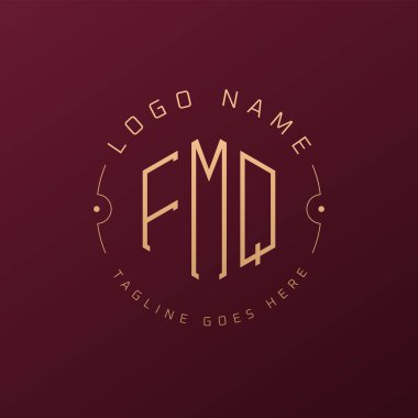 Lüks FMQ Logo Tasarımı, Zarif Harf FMQ Monogram Logosu. Minimalist Çokgen FMQ Logo Tasarım Şablonu