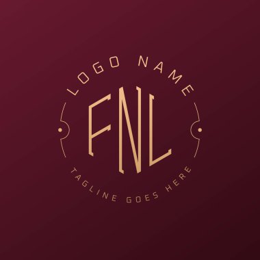 Lüks FNL Logo Tasarımı, Zarif Harf FNL Monogram Logosu. Minimalist Çokgen FNL Logo Tasarım Şablonu