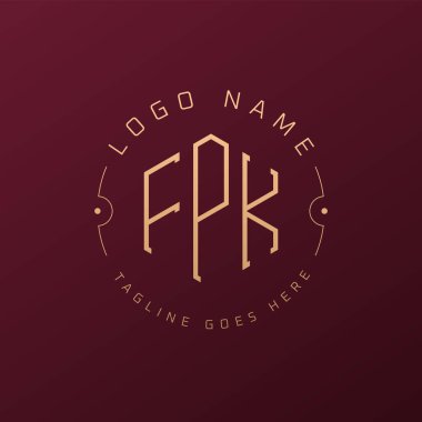 Luxury FPK Logo Design, Elegant Letter FPK Monogram Logo. Minimalist Polygon FPK Logo Design Template clipart