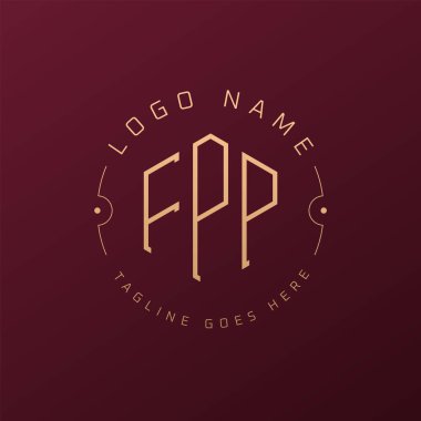 Luxury FPP Logo Design, Elegant Letter FPP Monogram Logo. Minimalist Polygon FPP Logo Design Template clipart