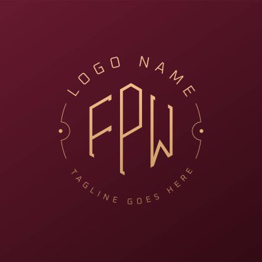 Lüks FPW Logo Tasarımı, Zarif Harf FPW Monogram Logosu. Minimalist Çokgen FPW Logo Tasarım Şablonu