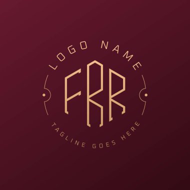 Lüks FRR Logo Tasarımı, Zarif Harf FRR Monogram Logosu. Minimalist Çokgen FRR Logo Tasarım Şablonu