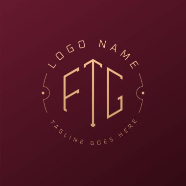 Lüks FTG Logo Tasarımı, Zarif Harf FTG Monogram Logosu. Minimalist Çokgen FTG Logo Tasarım Şablonu