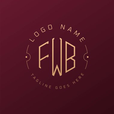 Lüks FWB Logo Tasarımı, Zarif Harf FWB Monogram Logosu. Minimalist Çokgen FWB Logo Tasarım Şablonu