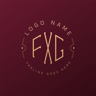 Lüks FXG Logo Tasarımı, Zarif Harf FXG Monogram Logosu. Minimalist Çokgen FXG Logo Tasarım Şablonu