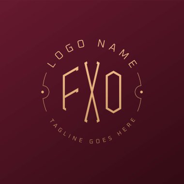 Luxury FXO Logo Design, Elegant Letter FXO Monogram Logo. Minimalist Polygon FXO Logo Design Template clipart