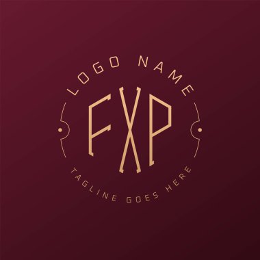 Lüks FXP Logo Tasarımı, Zarif Harf FXP Monogram Logosu. Minimalist Çokgen FXP Logo Tasarım Şablonu