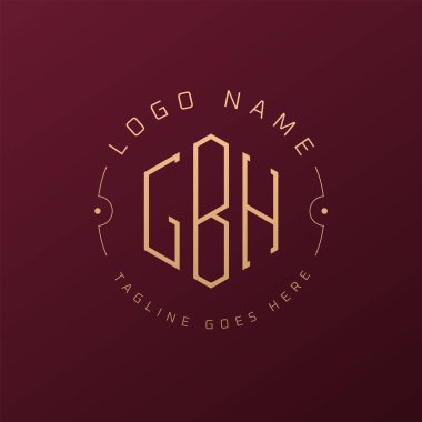 Lüks GBH Logo Tasarımı, Zarif Harf GBH Monogram Logosu. Minimalist Çokgen GBH Logo Tasarım Şablonu