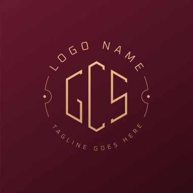 Lüks GCS Logo Tasarımı, Zarif Harf GCS Monogram Logosu. Minimalist Çokgen GCS Logo Tasarım Şablonu