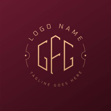 Lüks GFG Logo Tasarımı, Zarif Harf GFG Monogram Logosu. Minimalist Çokgen GFG Logo Tasarım Şablonu