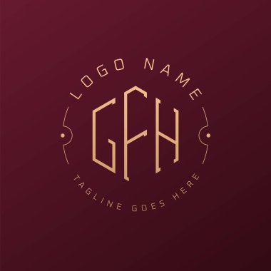 Lüks GFH Logo Tasarımı, Zarif Harf GFH Monogram Logosu. Minimalist Çokgen GFH Logo Tasarım Şablonu