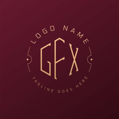 Luxury GFX Logo Design, Elegant Letter GFX Monogram Logo. Minimalist Polygon GFX Logo Design Template clipart