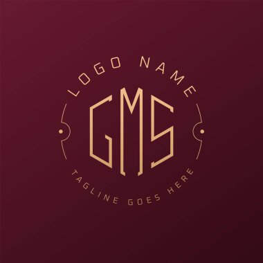 Luxury GMS Logo Design, Elegant Letter GMS Monogram Logo. Minimalist Polygon GMS Logo Design Template clipart