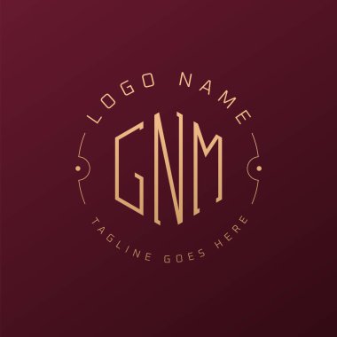 Lüks GNM Logo Tasarımı, Zarif Harf GNM Monogram Logosu. Minimalist Çokgen GNM Logo Tasarım Şablonu