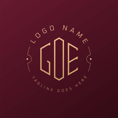 Lüks GOE Logo Tasarımı, Zarif Harf GOE Monogram Logosu. Minimalist Çokgen GOE Logo Tasarım Şablonu