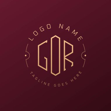 Lüks GOR Logo Tasarımı, Zarif Harf GOR Monogram Logosu. Minimalist Çokgen GOR Logo Tasarım Şablonu