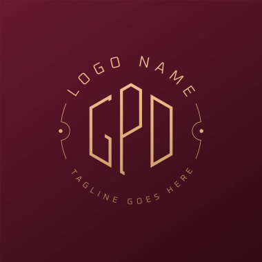 Lüks GPD Logo Tasarımı, Zarif Harf GPD Monogram Logosu. Minimalist Çokgen GPD Logo Tasarım Şablonu