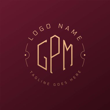 Lüks GPM Logo Tasarımı, Zarif Harf GPM Monogram Logosu. Minimalist Çokgen GPM Logo Tasarım Şablonu