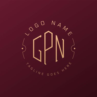 Lüks GPN Logo Tasarımı, Zarif Harf GPN Monogram Logosu. Minimalist Çokgen GPN Logo Tasarım Şablonu