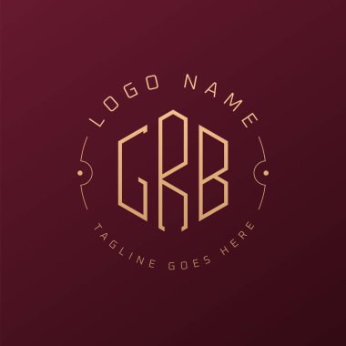 Luxury GRB Logo Design, Elegant Letter GRB Monogram Logo. Minimalist Polygon GRB Logo Design Template clipart