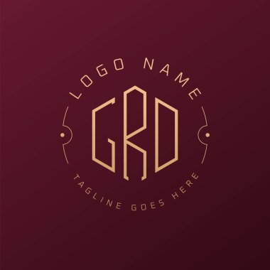 Lüks GRD Logo Tasarımı, Zarif Harf GRD Monogram Logosu. Minimalist Çokgen GRD Logo Tasarım Şablonu