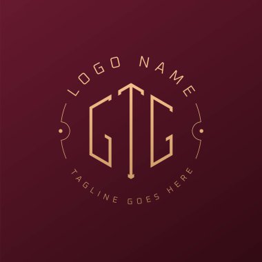 Lüks GTG Logo Tasarımı, Zarif Harf GTG Monogram Logosu. Minimalist Çokgen GTG Logo Tasarım Şablonu