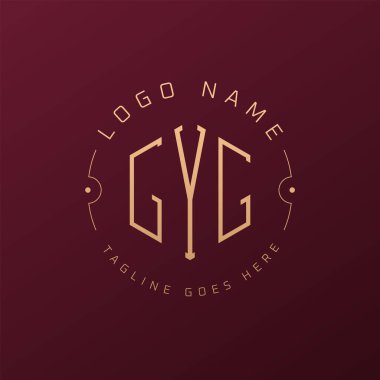 Lüks GYG Logo Tasarımı, Zarif Harf GYG Monogram Logosu. Minimalist Çokgen GYG Logo Tasarım Şablonu