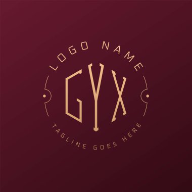 Lüks GYX Logo Tasarımı, Zarif Harf GYX Monogram Logosu. Minimalist Çokgen GYX Logo Tasarım Şablonu