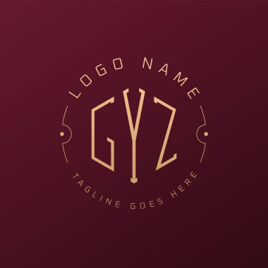 Lüks GYZ Logo Tasarımı, Zarif Harf GYZ Monogram Logosu. Minimalist Çokgen GYZ Logo Tasarım Şablonu