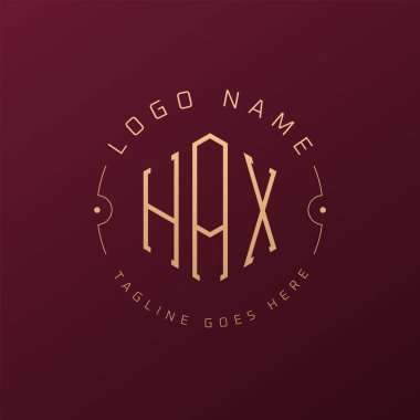 Luxury HAX Logo Design, Elegant Letter HAX Monogram Logo. Minimalist Polygon HAX Logo Design Template clipart