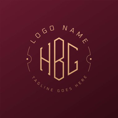 Lüks HBG Logo Tasarımı, Zarif Harf HBG Monogram Logosu. Minimalist Çokgen HBG Logo Tasarım Şablonu